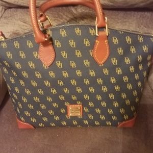 Dooney and Bourke  navy blue and brown purse
